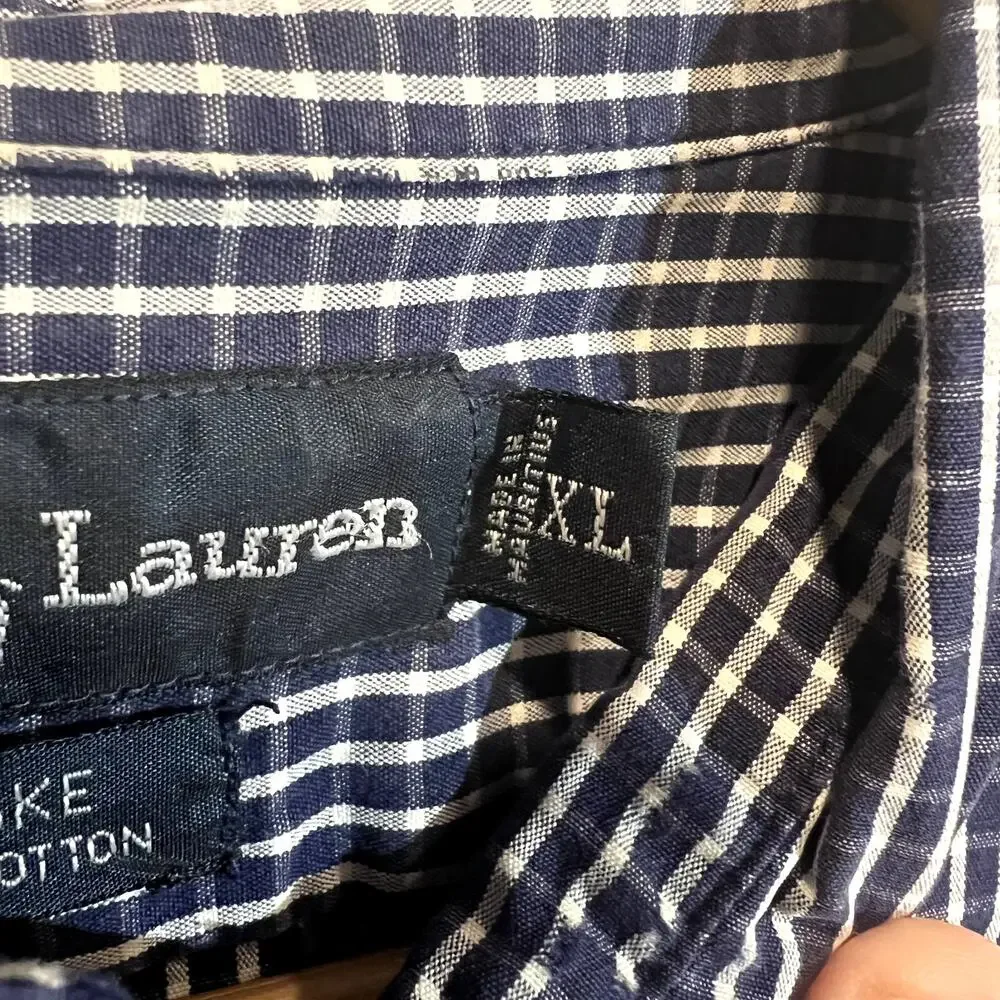 Ralph Lauren Blake Men's Gingham Button Down Long Sleeve Shirt‎ XL